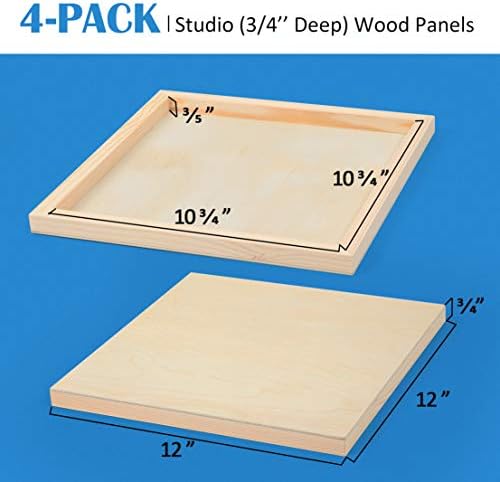 Falling in Art 4 Pack 12x12’’ Unfinished Birch Wood Panels Kit for Painting - Image 4
