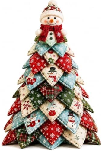 2026 New Christmas & Halloween DIY Quilted Fabric Tree Kit, 3D Layered Sewing Craft Set for Beginners, Christmas Tree Quilt Kit, Handmade Tabletop Holiday Decor, Gift for Craft Lover by Unknown