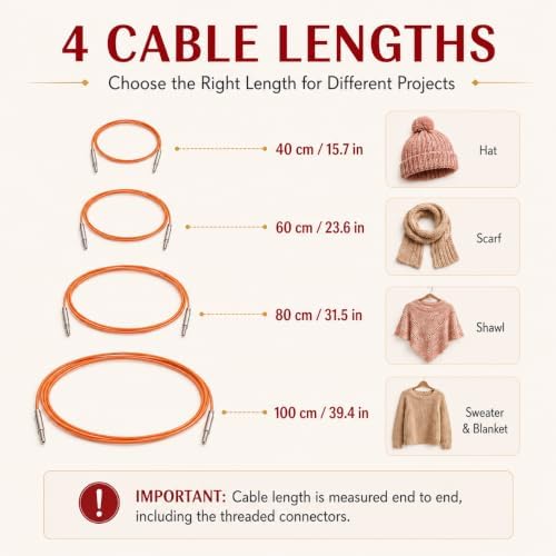 Aeelike 13 Pair Interchangeable Circular Knitting Needles Set 3-10 mm, Red - Image 4