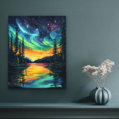 Banket Paint by Numbers Kit for Adults Beginner Starry Night DIY Painting Kits for Adults Landscape Easy Adult Paint by Number Kits on Canvas Color by Numbers for Gifts Home Wall Decor 16x20 Inch - Image 2
