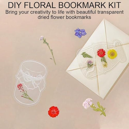 Dried Flower Bookmark Making,40PCS DIY Transparent Bookmarks for Pressed Dried Flowers, Handmade Clear Plastic Floral Book Marks for Gifts, Classroom Projects & Reading, - Image 4