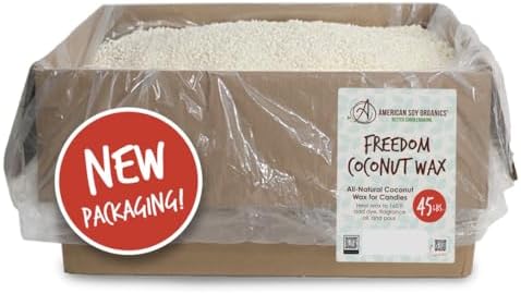 American Soy Organics Freedom Coconut Soy Wax Beads, Candle Wax, 45 lbs by AmericanSoyOrganics