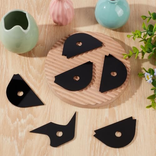 BENECREAT 6Pcs 6 Styles Acrylic Pottery Foot Shaper Tools, Black Ceramics Trimming Textured Art Tools for Molding, Shaping, Smoothing, Trimming - Image 4