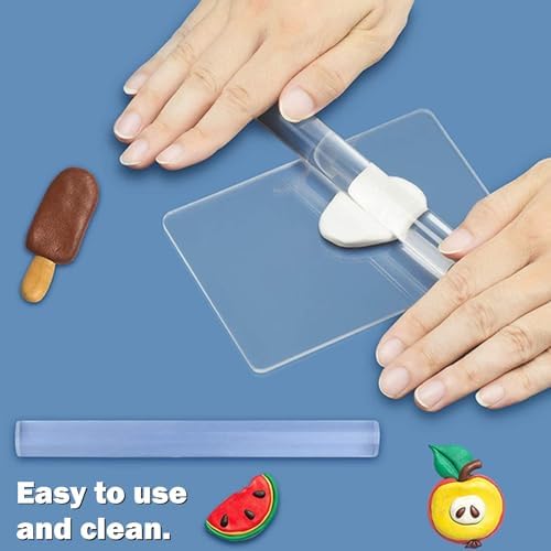 Yayatty Polymer Clay Tools, Acrylic Clay Roller, Acrylic Sheet, Rotary Cutting Mat, Round Polymer Clay Cutters with Clay Slicer Blade for Pottery and Sculpture, 22 PCS - Image 7