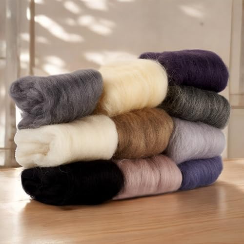 50G Needle Felting Wool Multicolor Wool Roving for Needle Felting 10 Colors Soft Spinning Wools Bulk for Felting DIY Crafts Hand Spinning Supplies - Image 5