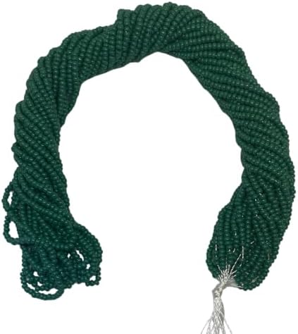 11/0 Glass Seed Beads, 12 String Hanks, Small Craft Beads, 2 mm (Dark Green) by Unknown