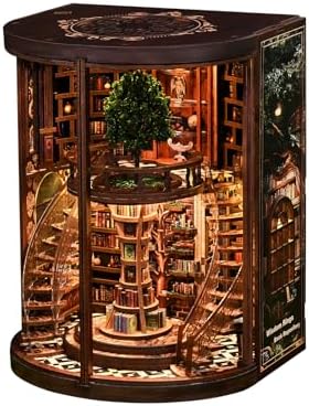 Book Nook Kit - Wisdom Rings Book Archive - Wooden Bookend and 3D Puzzle with LED Light, DIY Set for Adults, Bookshelf Decoration Diorama Kit, for Birthdays by Unknown