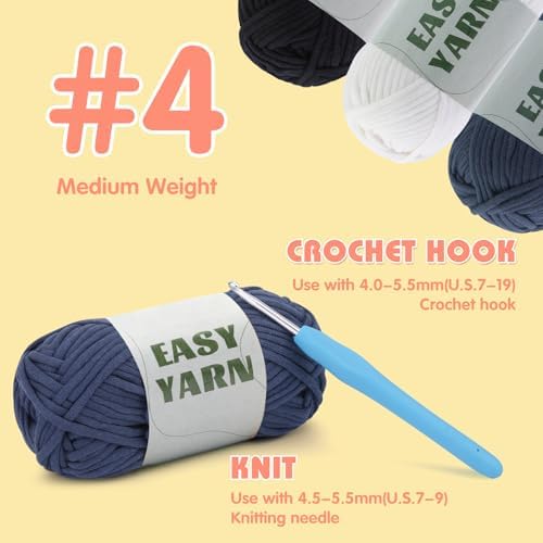 UzecPk 4 * 50g/1.76oz Beginner Yarn, 4 * 87yds Beginner Crochet Yarn - Image 3