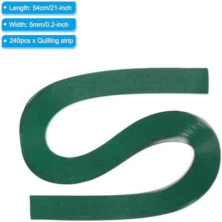 PATIKIL 240pcs Quilling Strips Paper 3/16"(5mm) 21"(54cm) Origami Paper Quilling Strip for Art DIY Hand Craft Christmas, Green - Image 2