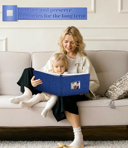 Artfeel Photo Album Self Adhesive Scrapbook Album for 3x5 4x6 5x7 8x10 Pictures,120 Pages Linen Cover with Display Window DIY Photo Book,Ideal Gifts for Family Travel Wedding Baby - Image 6