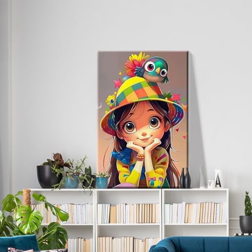ATDMS Cartoon Paint by Numbers Kit for Adults with Frame, 8x12 Inch - Image 2