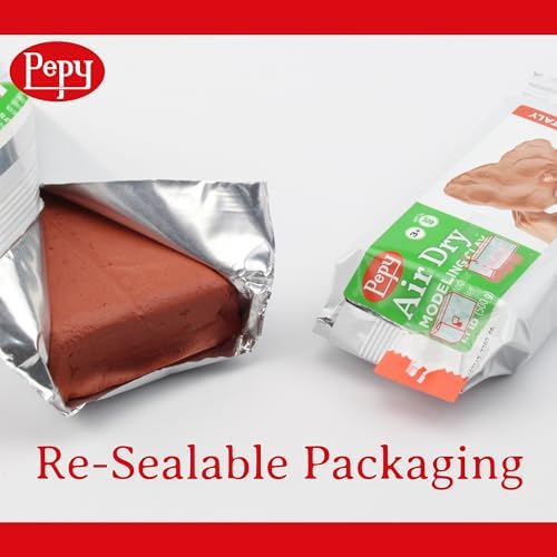 Pepy Premium European Air Dry Modeling Clay Multicolor 3 Pack 2.2 lb Bars, 6.6 lbs Total, Includes White, Terracotta & Black Clay for Classroom, Montessori Sculpting & Crafts Projects - Image 4