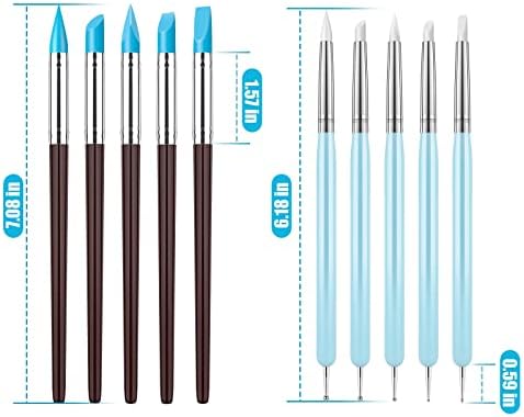 Clatoon 10Pcs Silicone Clay Sculpting Tool, Modeling Dotting Tool - Image 5