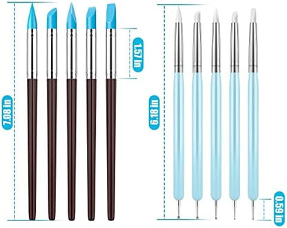 Clatoon 10Pcs Silicone Clay Sculpting Tool, Modeling Dotting Tool - Image 5