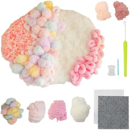 beausougon 3D Moss Latch Hook Coaster Kit for Adult Beginner Craft DIY Pink by Unknown