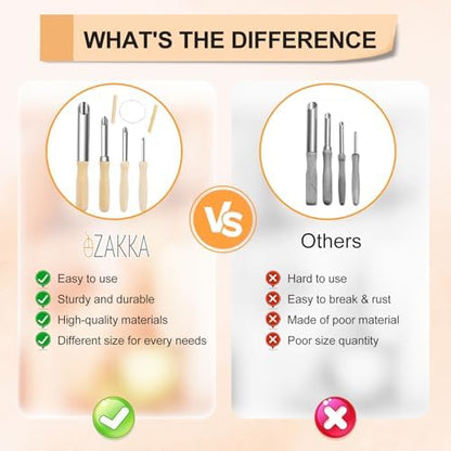eZAKKA Clay Sculpting Tools for Pottery & Ceramics, 4+1 Pcs - Image 5