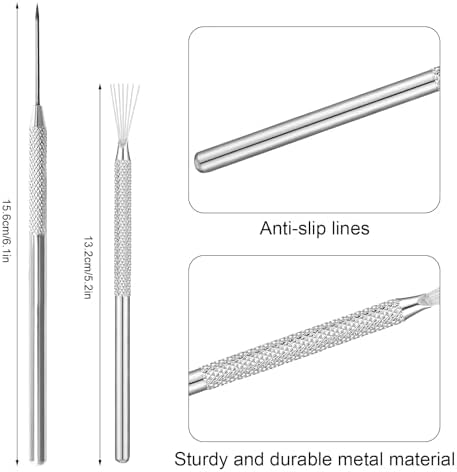 DIYOOHOMY 10 Pcs Clay Needle Tool and 7-Pin Pottery Feather Wire Texture Tools, Polymer Clay Sculpting Tools for Texturing Scoring Carving Modeling Ceramic Sculpture Detail Nail Art DIY Craft Supplies - Image 2