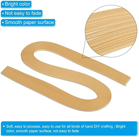 PATIKIL Quilling Strips Paper 120pcs 1/8"(3mm) 54cm Origami Paper Quilling Strip for Art DIY Hand Craft Christmas Light Khaki - Image 3
