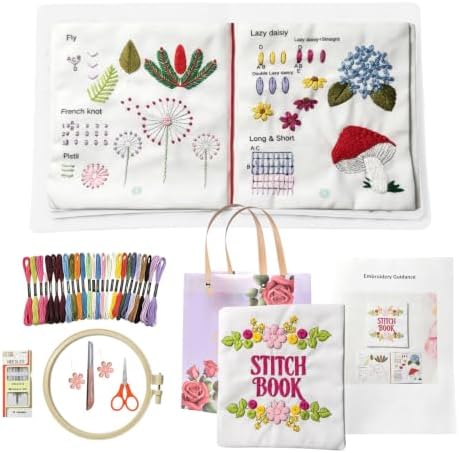 Embroidery Stitch Book Kit 29 Stitches Beginner Embroidery Kit for Adults (Basic Kit) by Unknown