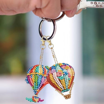HuamuTech 5 Pcs/6 Pcs/8 Pcs Full Drill Keyring Special Shape Double Sided Diamond Art Keychain for Beginners Birthday Craftin - Image 4