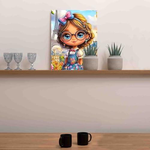 DIY Paint by Numbers for Adults African Black Girl Painting Acrylic Paint African American Expression DIY Oil Painting Kits America Cityscape Canvas Wall Art Living Room Decor 16x20 Inch（DlY Frame ） - Image 2