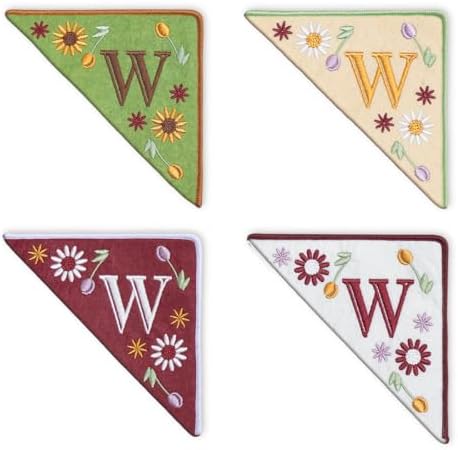 Personalized Embroidered Corner Mark, 4 Pack, Finished Initial Felt Bookmark Corner, Gift for Book Lover by Unknown