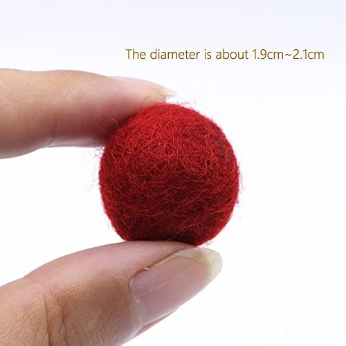 TANJUN Felt Pom Poms, Wool Felt Balls 2 cm – 0.8 Inch, Handmade Felted Multiple Colors(Red, Pink, Blue, Yellow, Black, White, Pastel and More) Bulk Small Puff for Felting and Garland (120) - Image 3