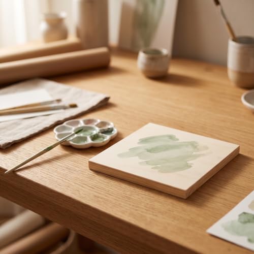 JOIKIT 20 Pack Wood Canvas Panels 6 x 6 x 5/8 Inch, Wooden Canvas Board 15x15x1cm Unfinished Wood Cradled Painting Panel Boards, Artist Wooden Canvases for Burning, Pouring, String Art, Crafts - Image 6