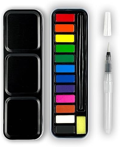 ArtSkills Travel Watercolor Kit, Watercolor Paint Set with Water Brush by ArtSkills