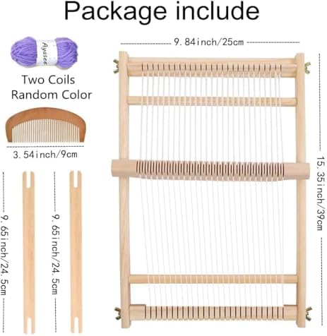 RRigo Weaving Loom Kit, 15.7" H x 11.8" W Wooden Tapestry Looms, Large Weaving Frame to Handcraft for Beginners, Came Pre-Warped for Quick Start - Image 2