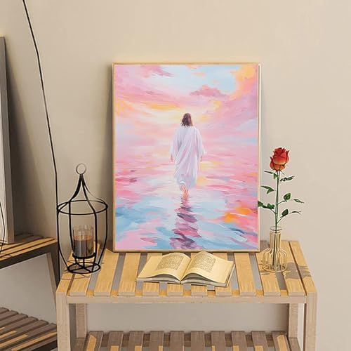 NZNANCHU Paint by Number for Adult,DIY God Painting Kits for Adults,Color by Numbers,Paint by Number Canvas Crafts Watercolor for Beginners Hoom Decor (Jesus) - Image 7