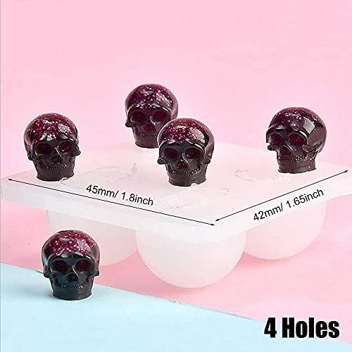 Woohome Beads Resin Moulds Set, 2 PCS Skull Resin Casting Mould Epoxy Resin Moulds with String, Bracelet Accessories for Bracelet, Gemstone Jewelry Casting - Image 3