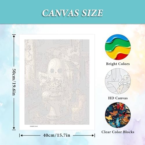 AIBOERL Paint by Numbers Kit for Adults Beginner,HalloweenGhost,12X16In - Image 5