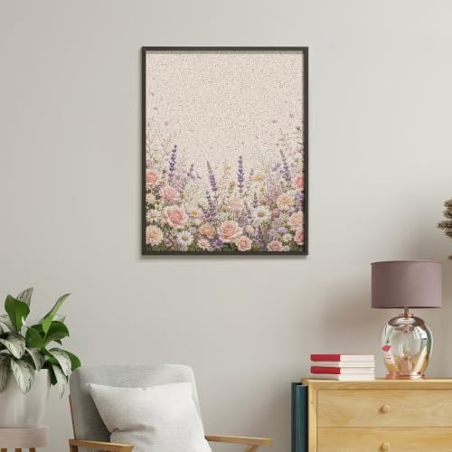 Paint by Numbers Kit for Adults Beginner Art Decor Cream Rose Meadow - Image 5