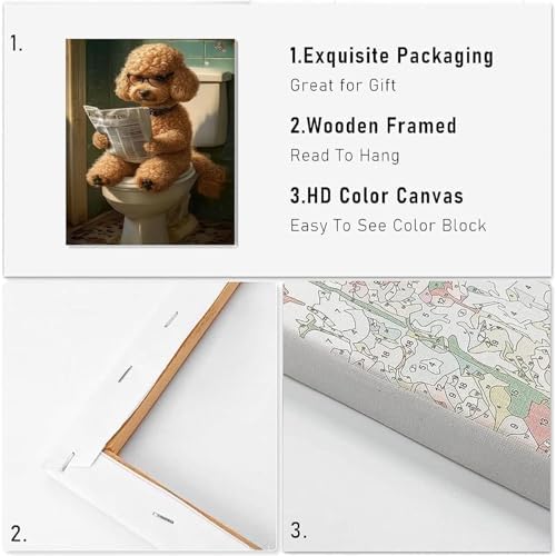 VIGEGU 2 Pack Dog Paint by Numbers Kit for Adults with Framed,Animal Paint by Number DIY Adult Paint by Number Kits for Wall Decor 10x12in - Image 6