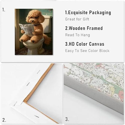 VIGEGU 2 Pack Dog Paint by Numbers Kit for Adults with Framed,Animal Paint by Number DIY Adult Paint by Number Kits for Wall Decor 10x12in - Image 6