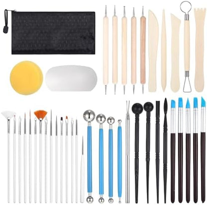 NYTGAH 42 PCS Air Dry Clay Tools, Practical Polymer Clay Sculpting Tools Kit for Adults, Pottery Clay Kit for Dotting, Carving, Drawing, Molding, Modeling, Shaping by Unknown