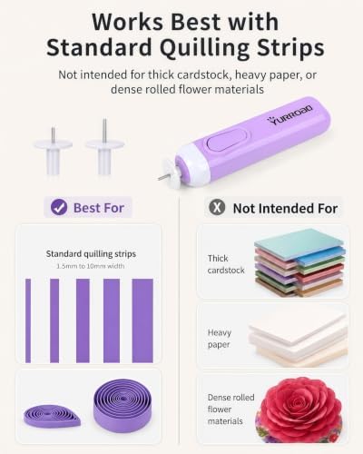 2-in-1 Electric Quilling Pen with Dual Tips for 1.5-10mm Strips, Purple - Image 2