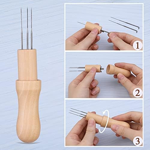 Mayboos Needle Felting Needles, 3 Needles with Wooden Holder - Image 3