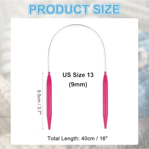 HARFINGTON Size US 13 (9mm) Plastic Circular Knitting Needles 16 Inch(40cm) Round Knitting Needle for Handmade Projects DIY Weave - Image 2