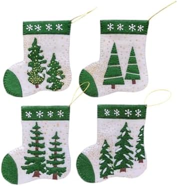Rachel's Of Greenfield Glitzy Stockings Ornament Kit | DIY Christmas Kit | Easy Crafts | 4 Glitzy Stockings - Image 4