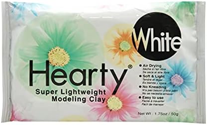 Padico Hearty Clay, White, Lightweight Air Dry Clay 50g (1.75 oz) | Fine & Smooth Texture Perfect for Dolls, Miniatures, Embellishments by SandtastikProducts