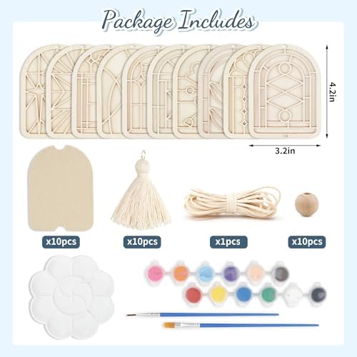 Temlum 10pcs Wooden Air Frshener Painting Craft Kit for Adults - Image 2