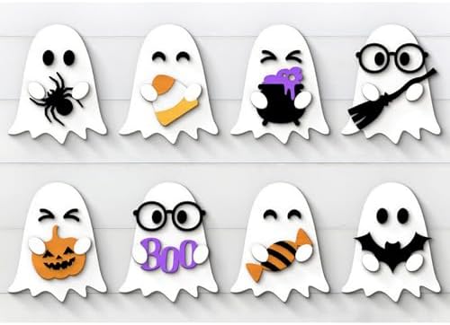 8Pcs Halloween Ghost Cutting Dies for Card Making, Pumpkin Broom Candy Bat Spider Die Cuts All Saints' Day Metal Embossing Stencil for DIY Scrapbooking Cards Decorative - Image 5