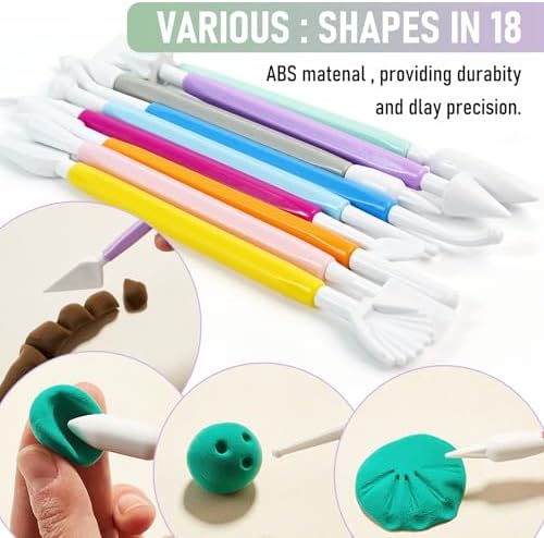 18PCS Double Ended Clay Sculpting Tools Set for Air Dry Polymer Clay Craft - Image 4