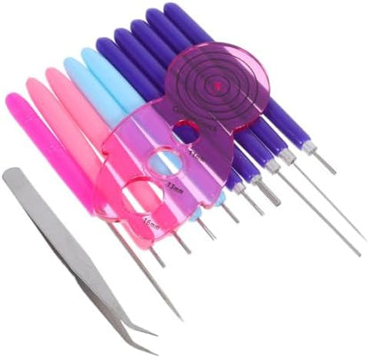 12pcs Slotted Quilling Tool Kit for Adults DIY Paper Flower Projects by CIMAXIC