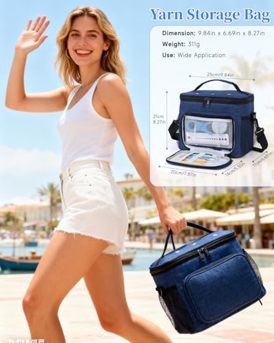 Aeelike Crochet Kit for Beginners Adults, Complete Yarn Kit, Navy - Image 2