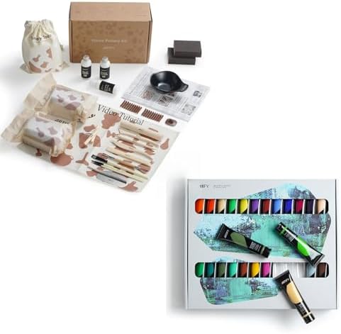 ARTIFY Air Dry Clay Kit & ARTIFY Acrylic Paint, Set of 48 Color by ARTIFYartsupplies
