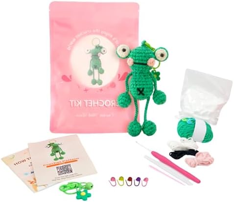 minimal beee Frog Crochet Kit for Beginners, Easy Yarn Video Tutorial by minimalbeee