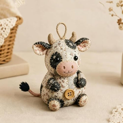 Patchwork Mouse DIY Sewing Kit for Adults & Beginners (Dairy Cow) - Image 3